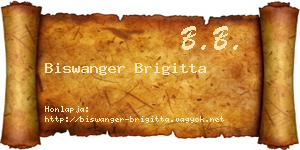 Biswanger Brigitta névjegykártya